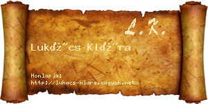 Lukács Klára névjegykártya