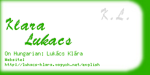 klara lukacs business card