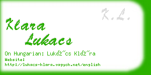 klara lukacs business card